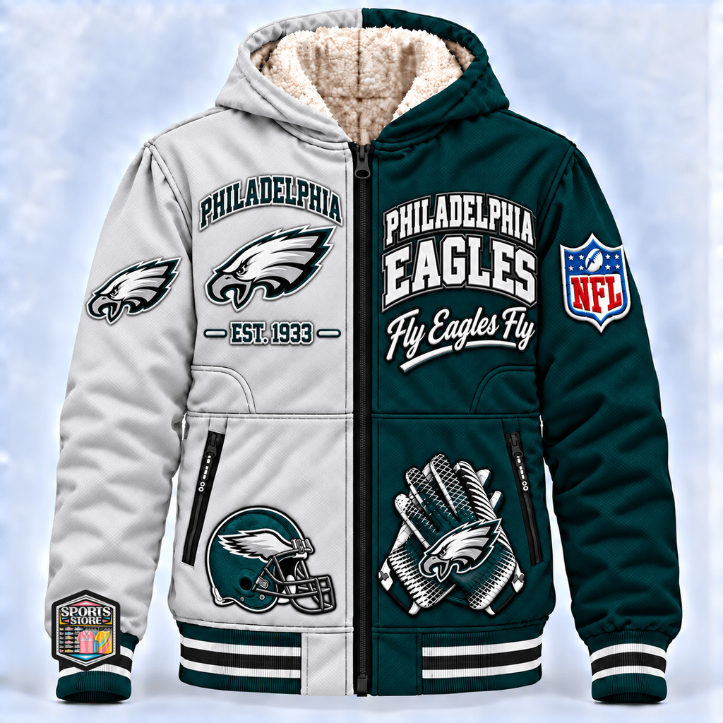 Philadelphia Eagles Thick Zip Up Hoodie