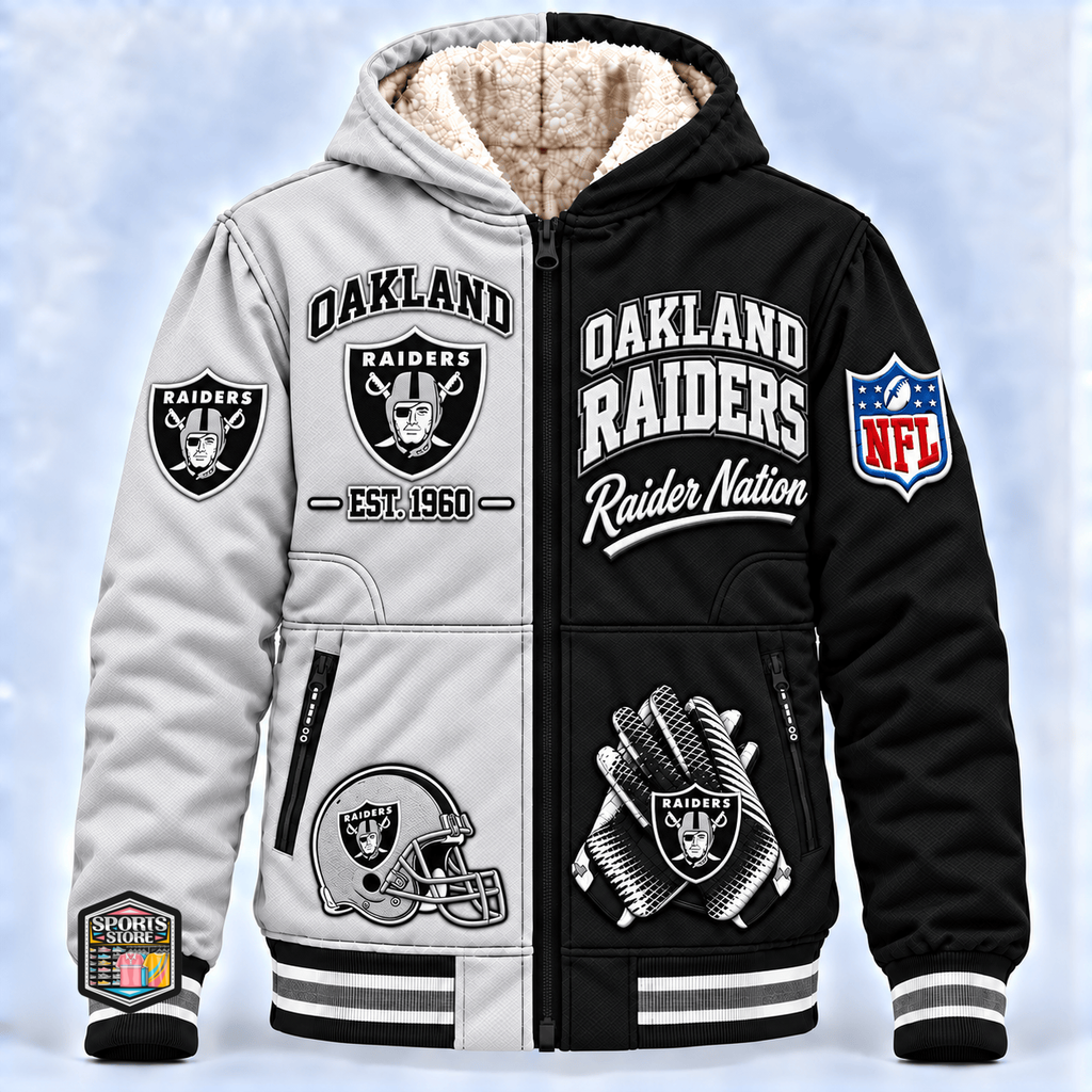 Oakland Raiders Thick Zip Up Hoodie