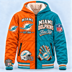 Miami Dolphins Thick Zip Up Hoodie
