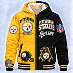 Pittsburgh Steeler Thick Zip Up Hoodie