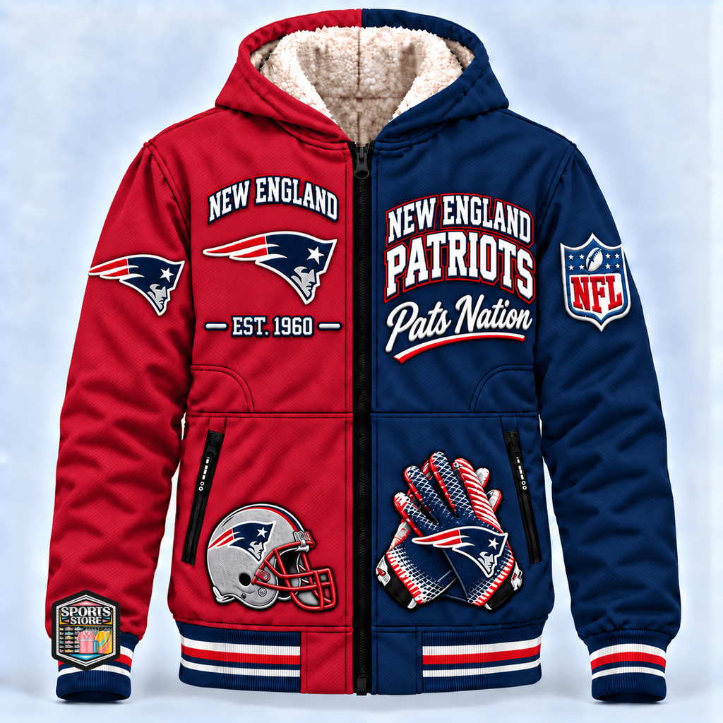 New England Patriots Thick Zip Up Hoodie