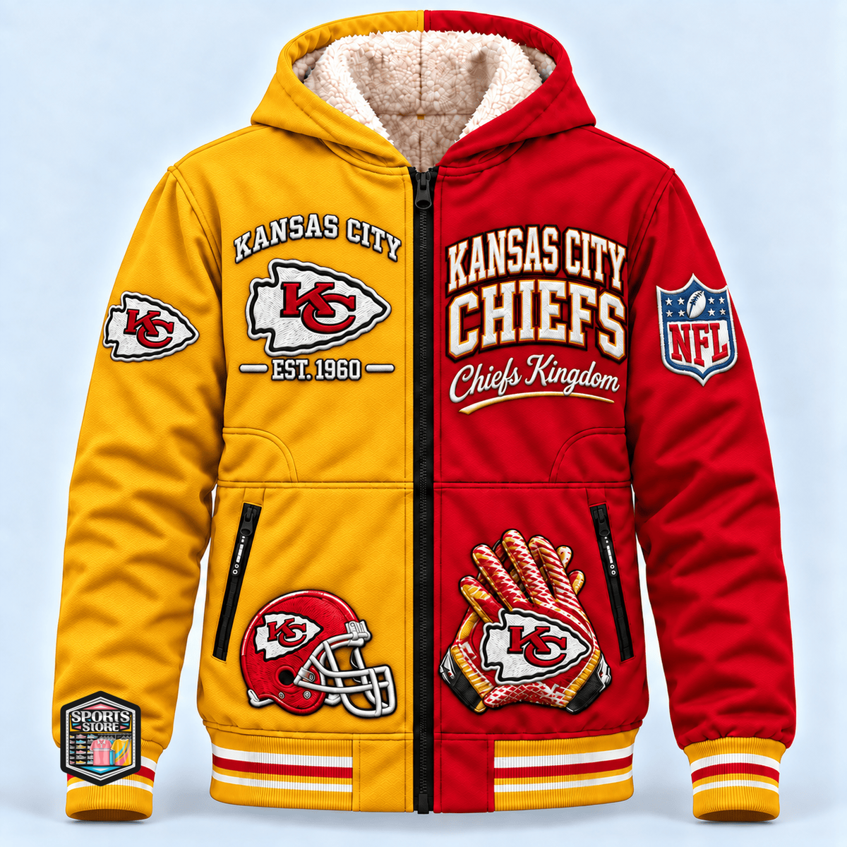 Kansas City Chiefs Thick Zip Up Hoodie