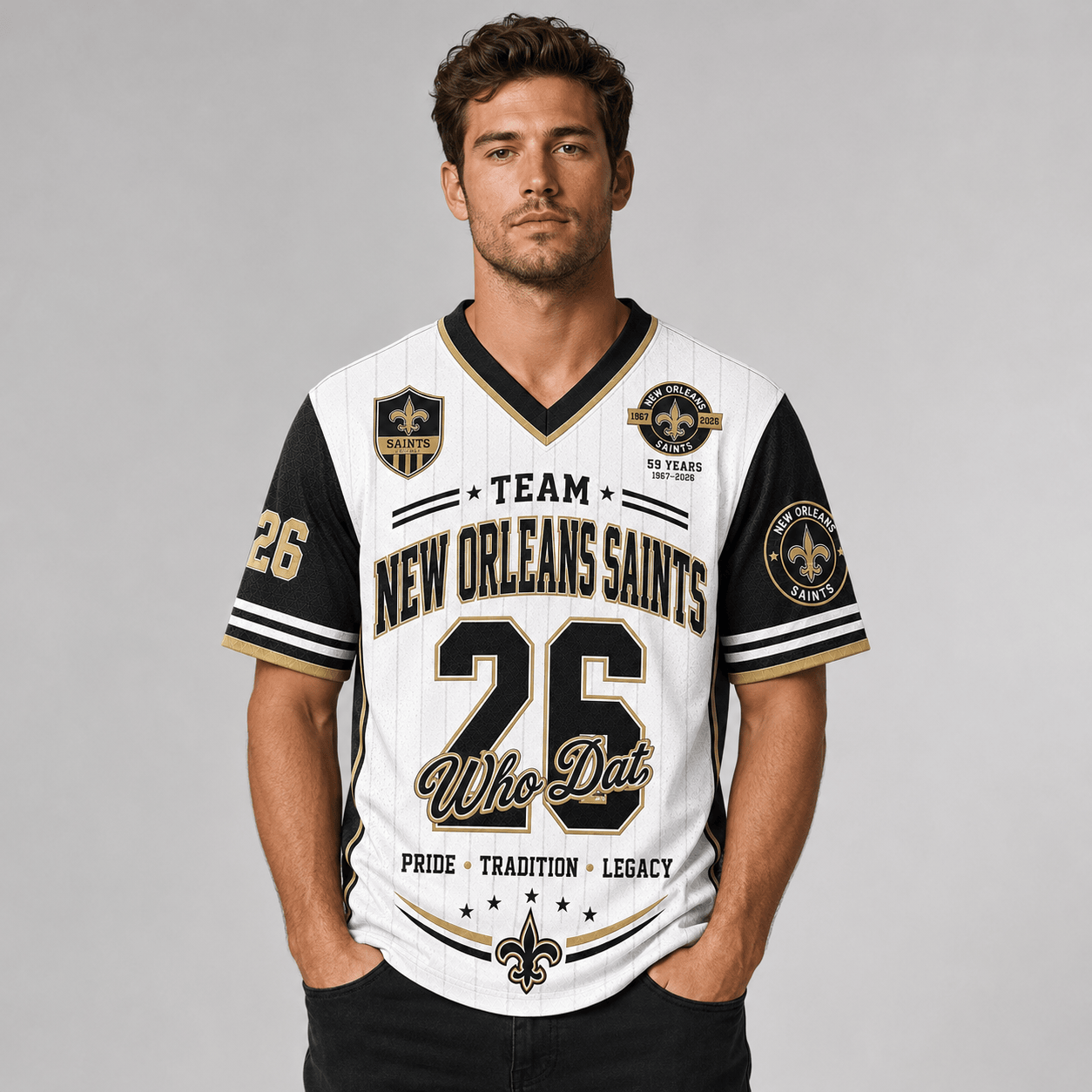 New Orleans Saints | Premium NFL Legacy Pride V-Neck Jersey Secondary image