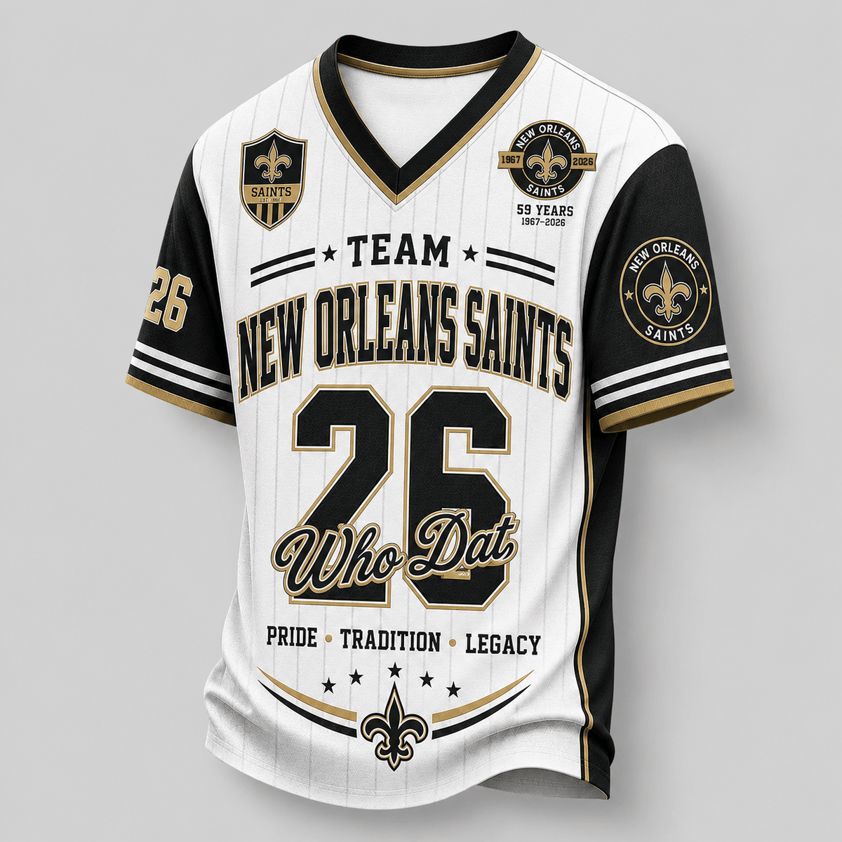 New Orleans Saints | Premium NFL Legacy Pride V-Neck Jersey