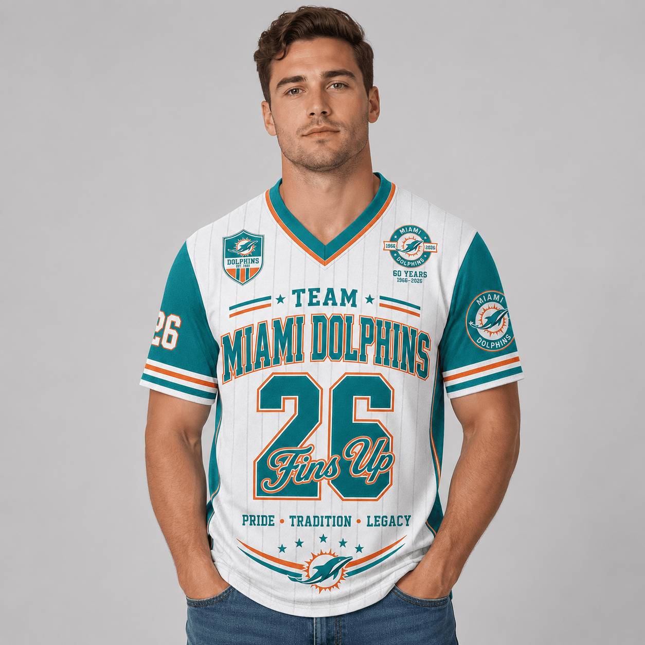 Miami Dolphins | Premium NFL Legacy Pride V-Neck Jersey Secondary image