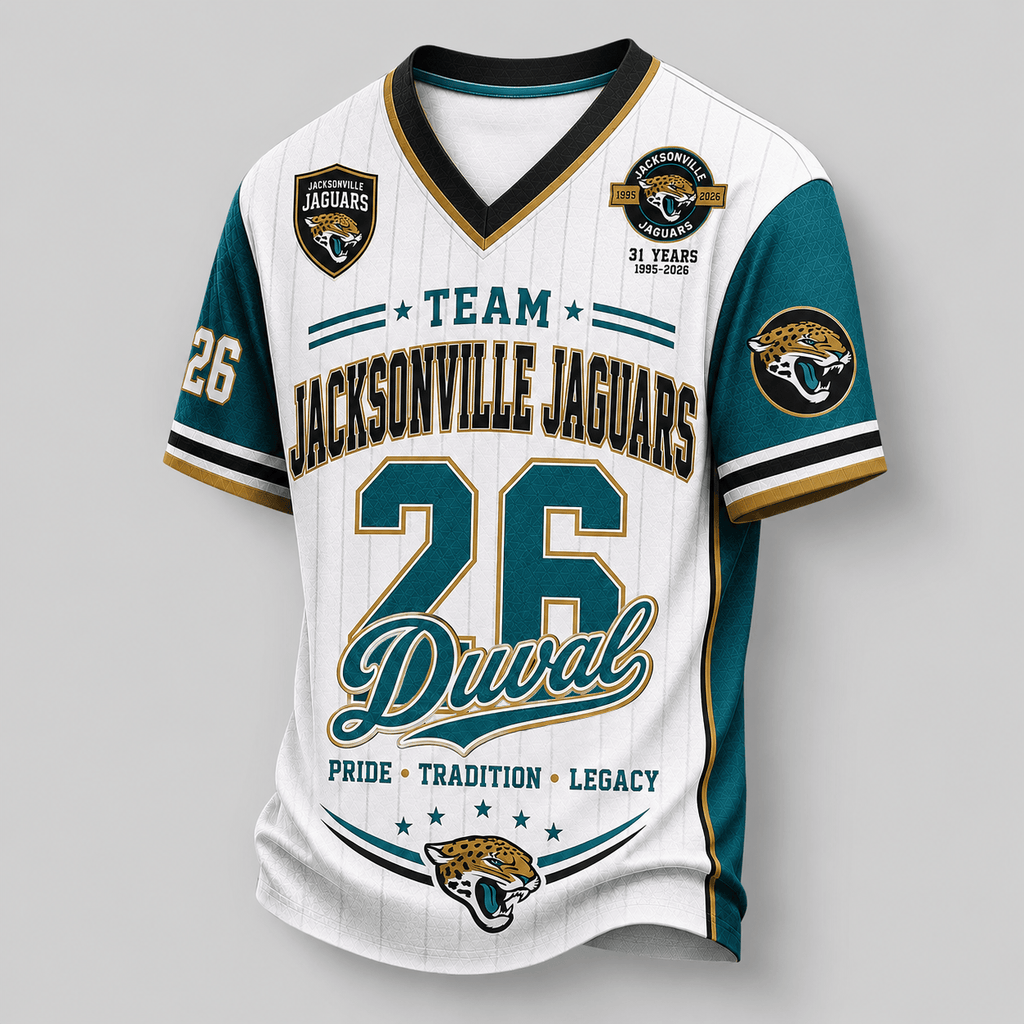 Jacksonville Jaguars | Premium NFL Legacy Pride V-Neck Jersey