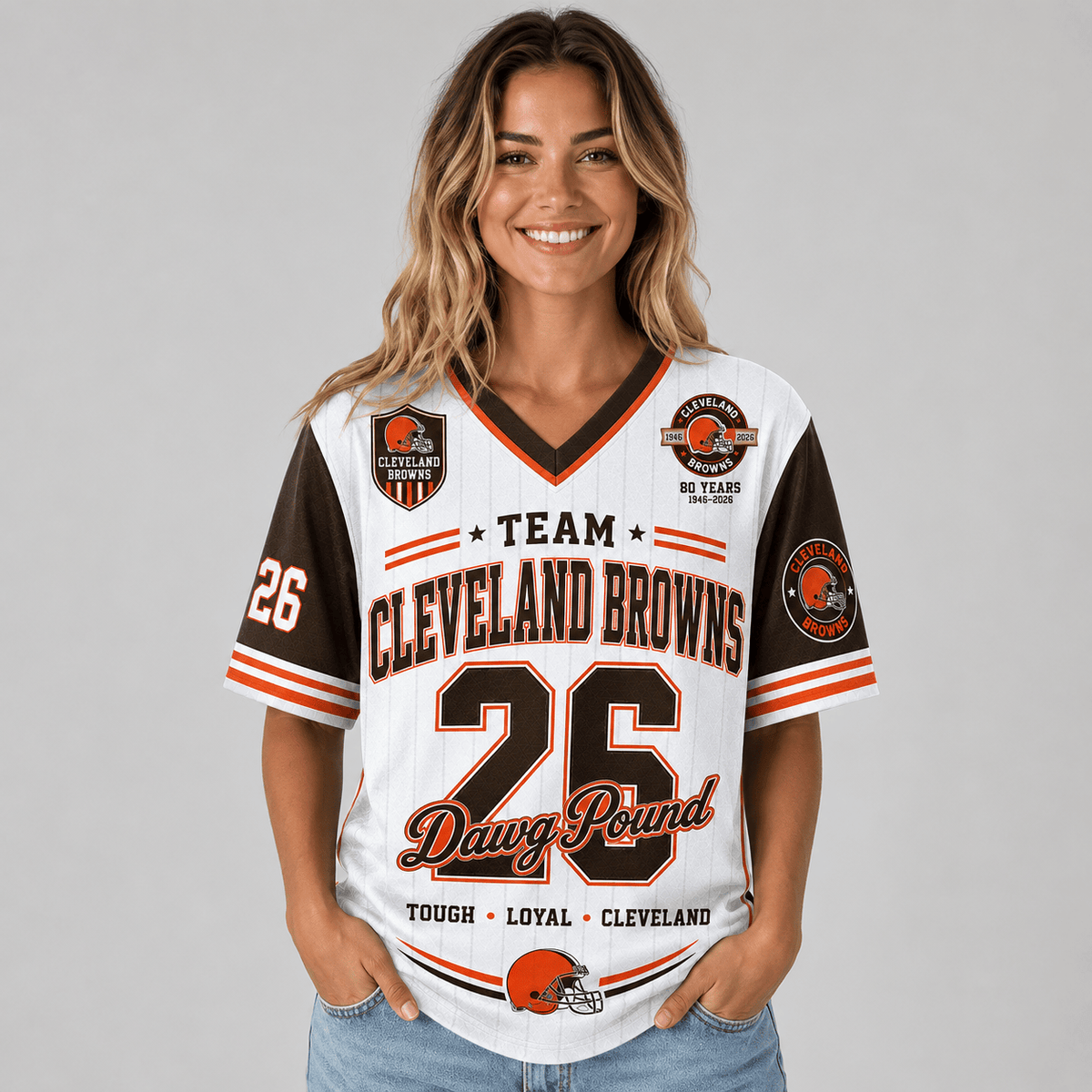 Cleveland Browns | Premium NFL Legacy Pride V-Neck Jersey