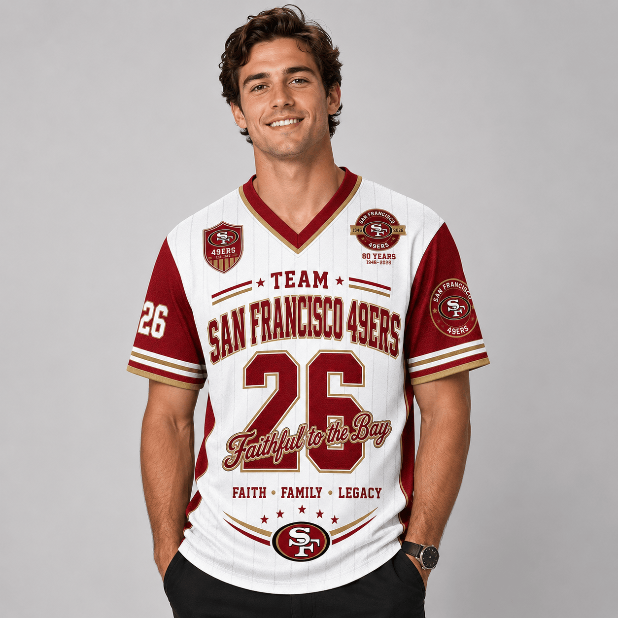San Francisco 49ers | Premium NFL Legacy Pride V-Neck Jersey Secondary image