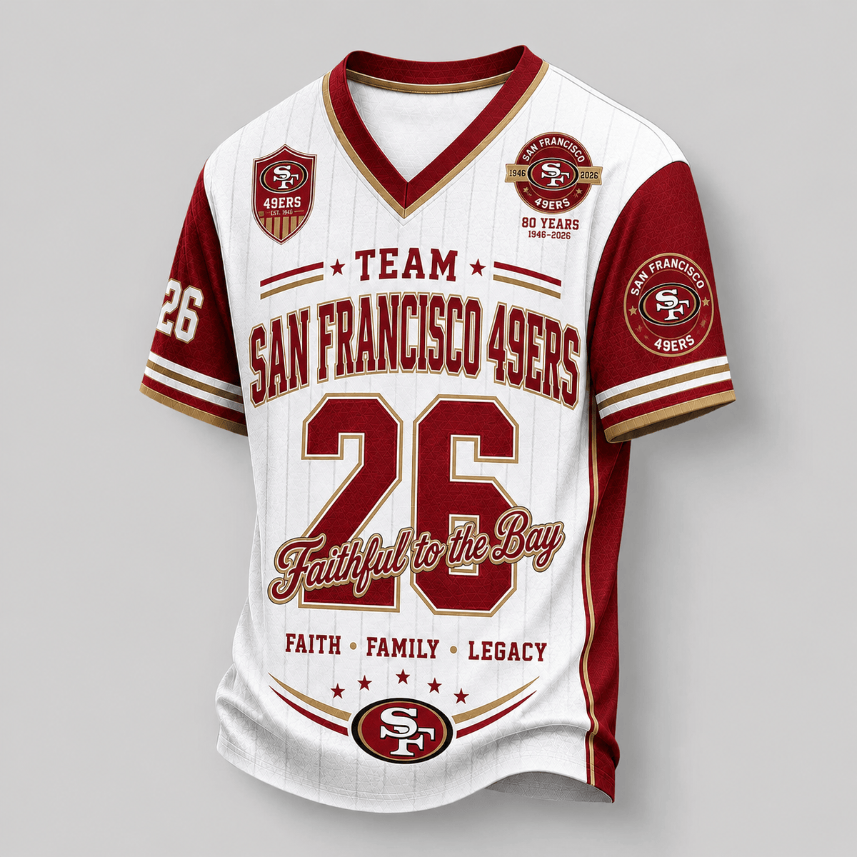 San Francisco 49ers | Premium NFL Legacy Pride V-Neck Jersey Main image