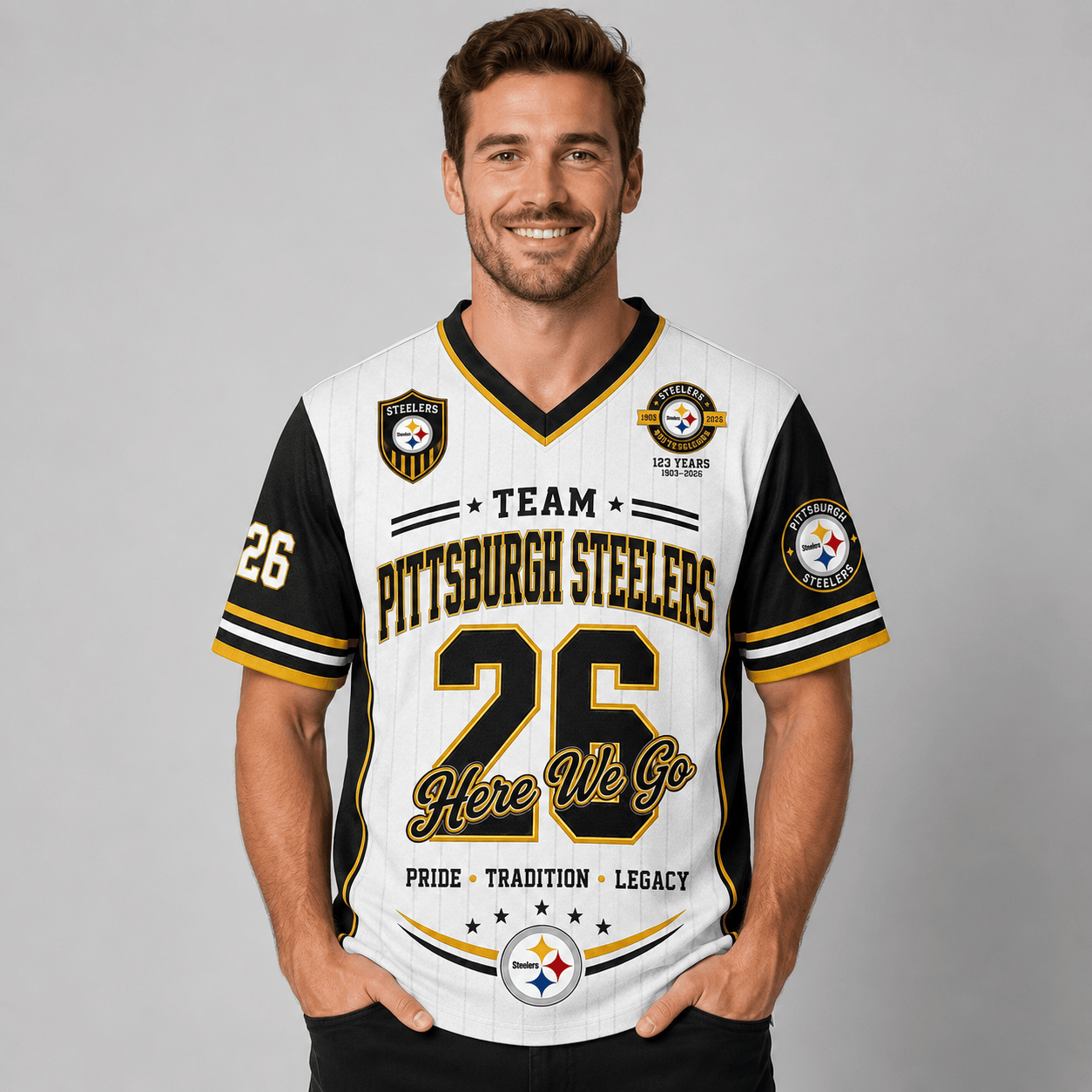 Pittsburgh Steelers | Premium NFL Legacy Pride V-Neck Jersey Secondary image
