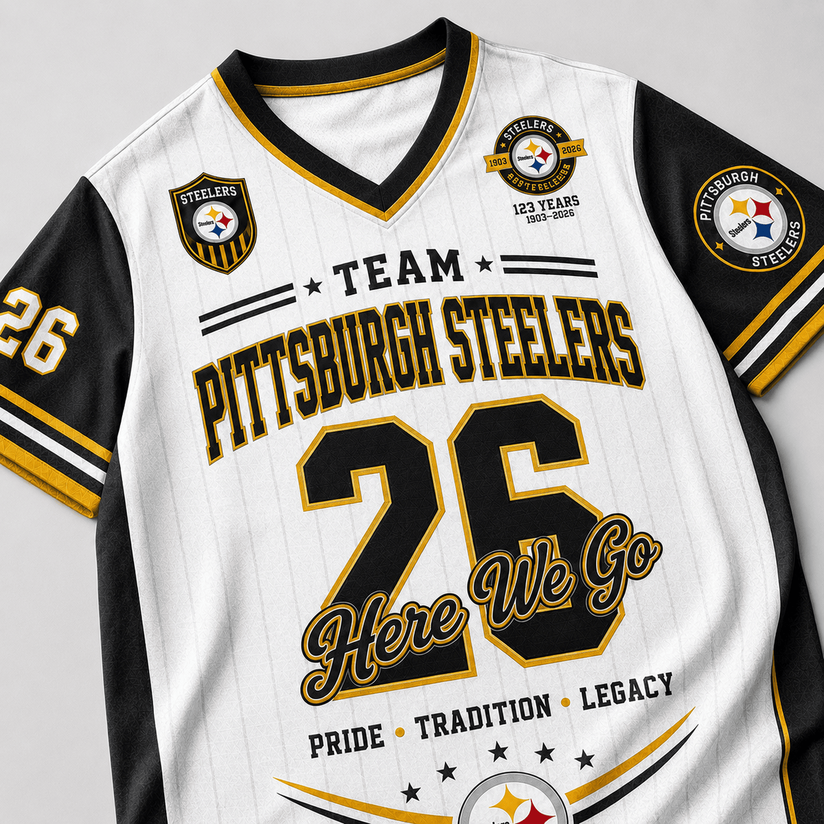 Pittsburgh Steelers | Premium NFL Legacy Pride V-Neck Jersey