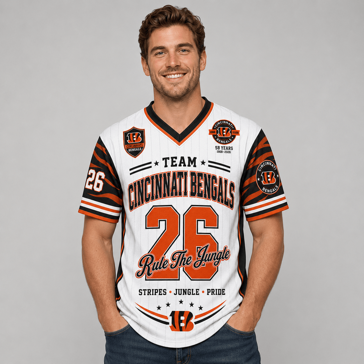 Cincinnati Bengals | Premium NFL Legacy Pride V-Neck Jersey Secondary image