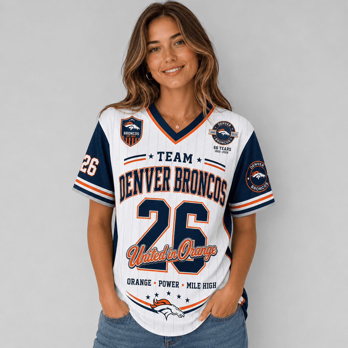 Denver Broncos | Premium NFL Legacy Pride V-Neck Jersey