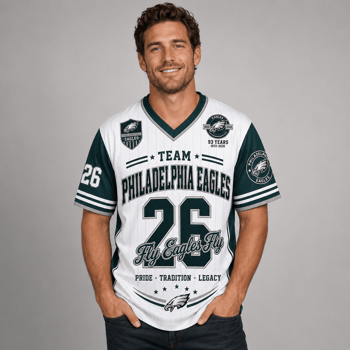 Philadelphia Eagles | Premium NFL Legacy Pride V-Neck Jersey