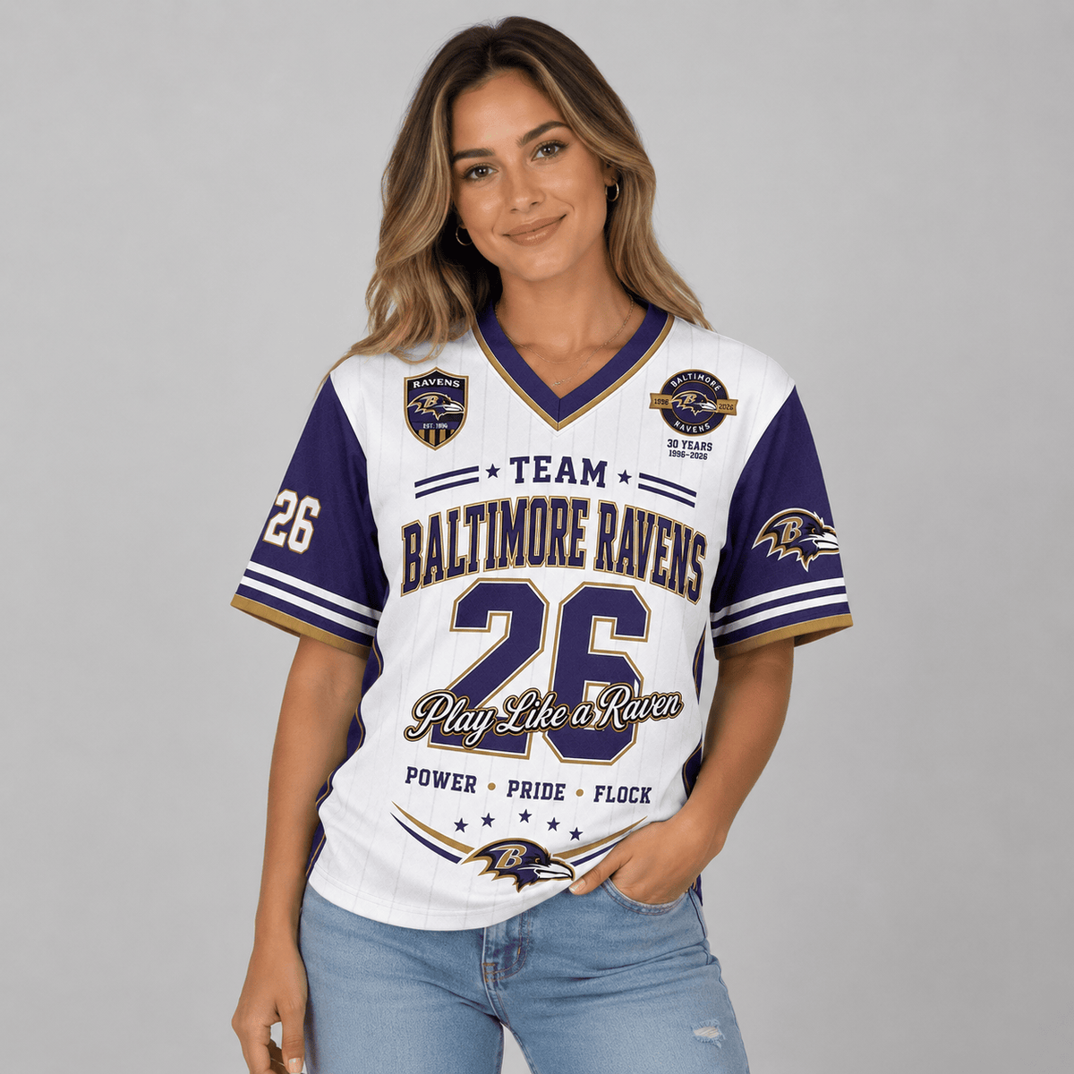 Baltimore Ravens | Premium NFL Legacy Pride V-Neck Jersey