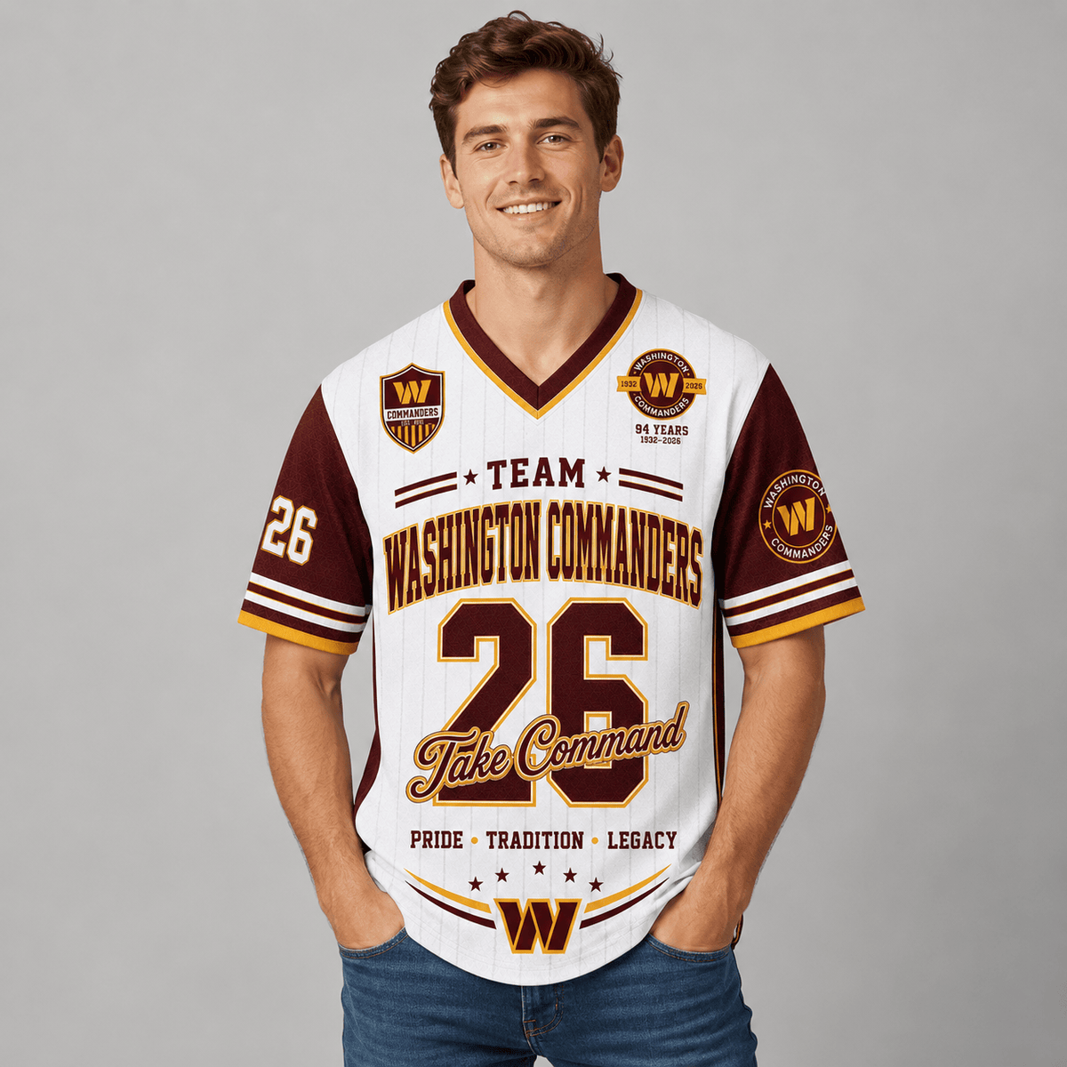 Washington Commanders | Premium NFL Legacy Pride V-Neck Jersey