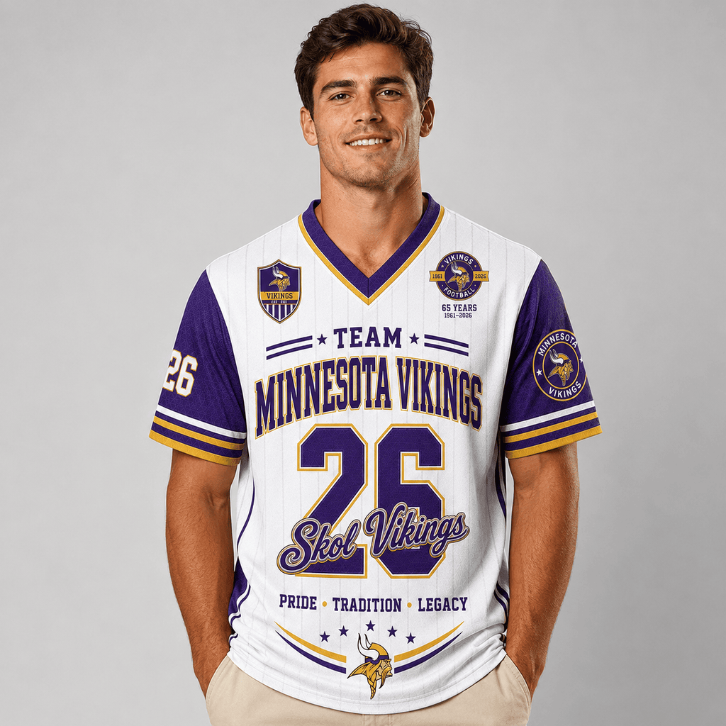 Minnesota Vikings | Premium NFL Legacy Pride V-Neck Jersey