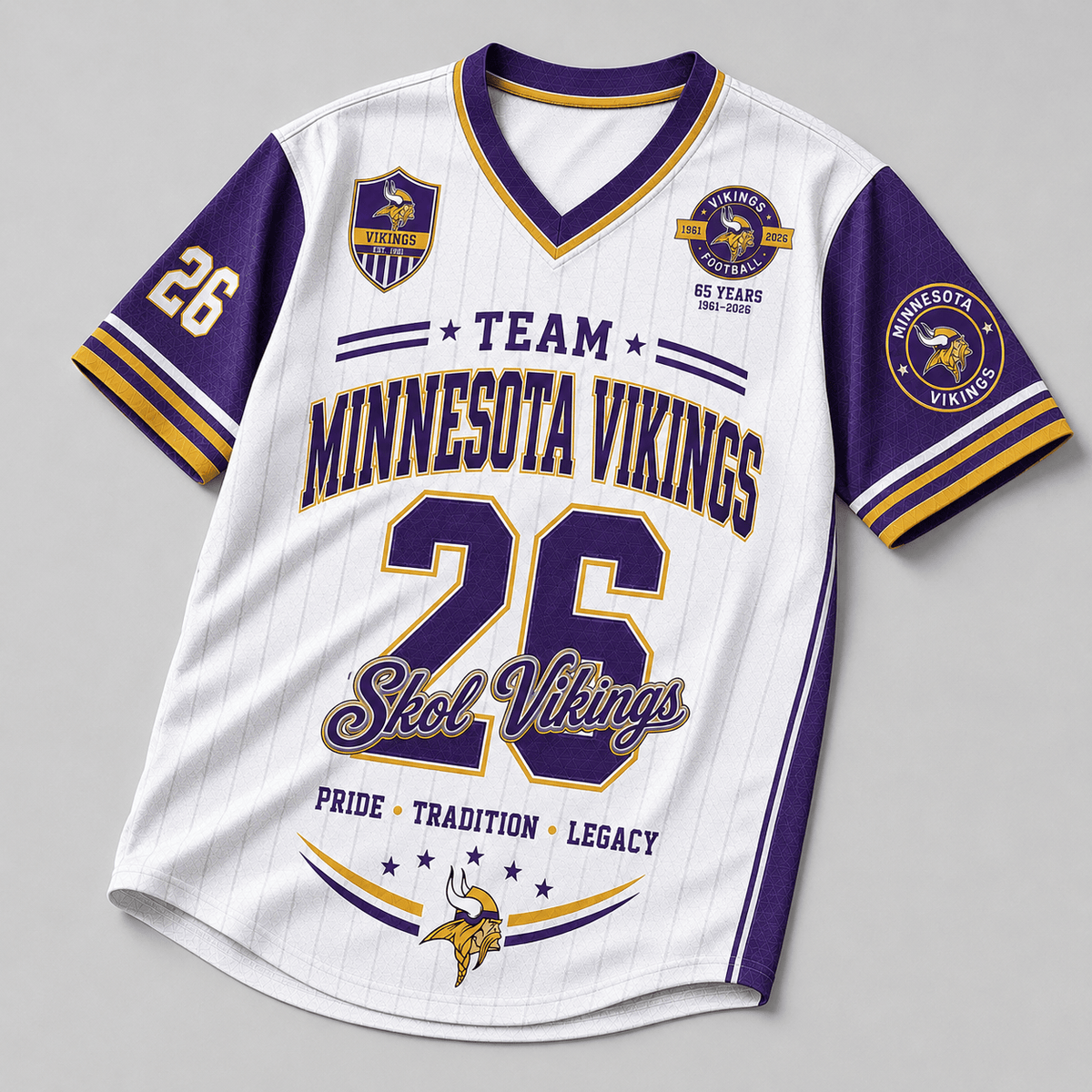 Minnesota Vikings | Premium NFL Legacy Pride V-Neck Jersey