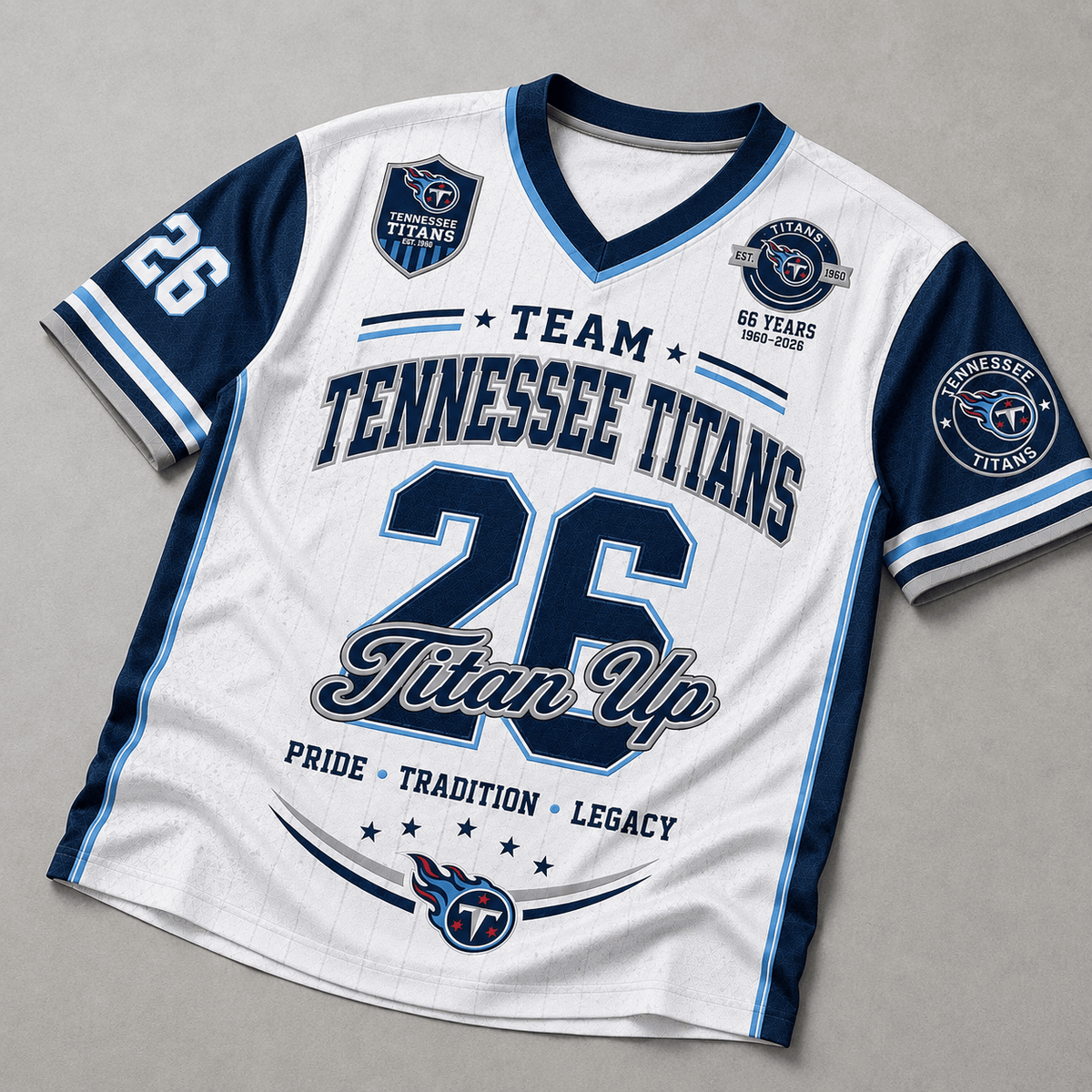 Tennessee Titans | Premium NFL Legacy Pride V-Neck Jersey