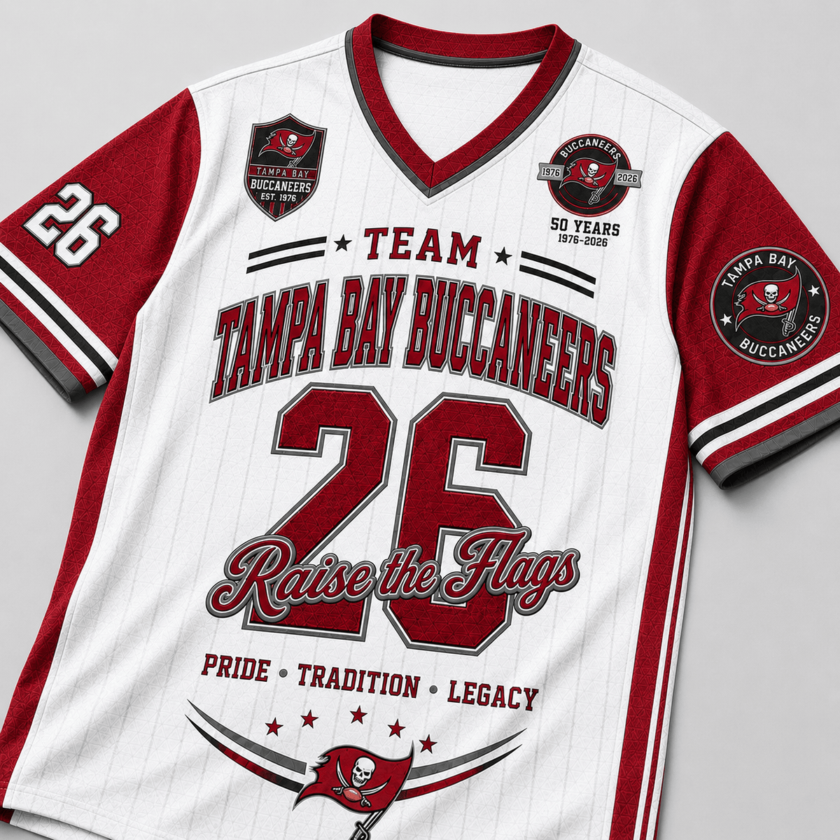 Tampa Bay Buccaneers | Premium NFL Legacy Pride V-Neck Jersey