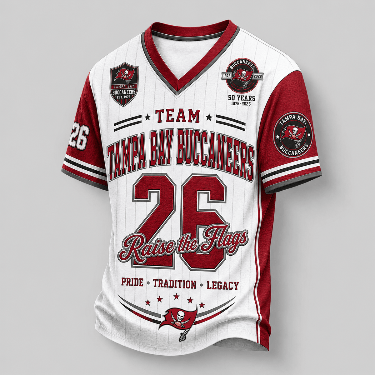 Tampa Bay Buccaneers | Premium NFL Legacy Pride V-Neck Jersey