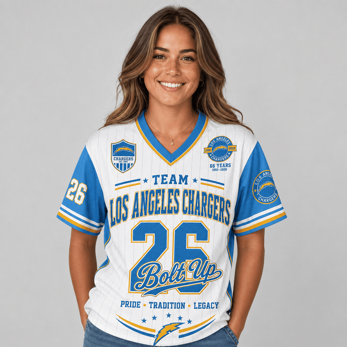 Los Angeles Chargers | Premium NFL Legacy Pride V-Neck Jersey