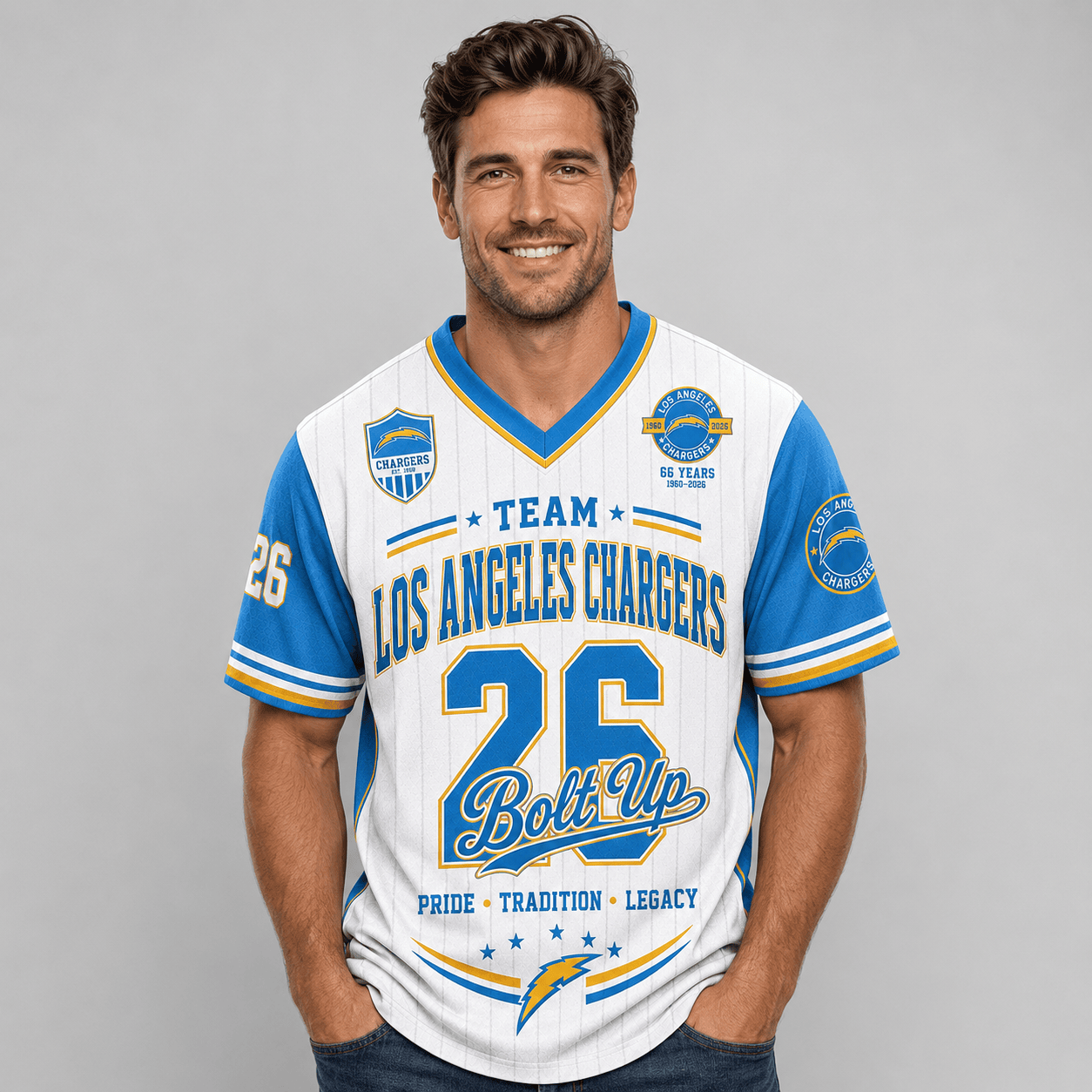 Los Angeles Chargers | Premium NFL Legacy Pride V-Neck Jersey Secondary image