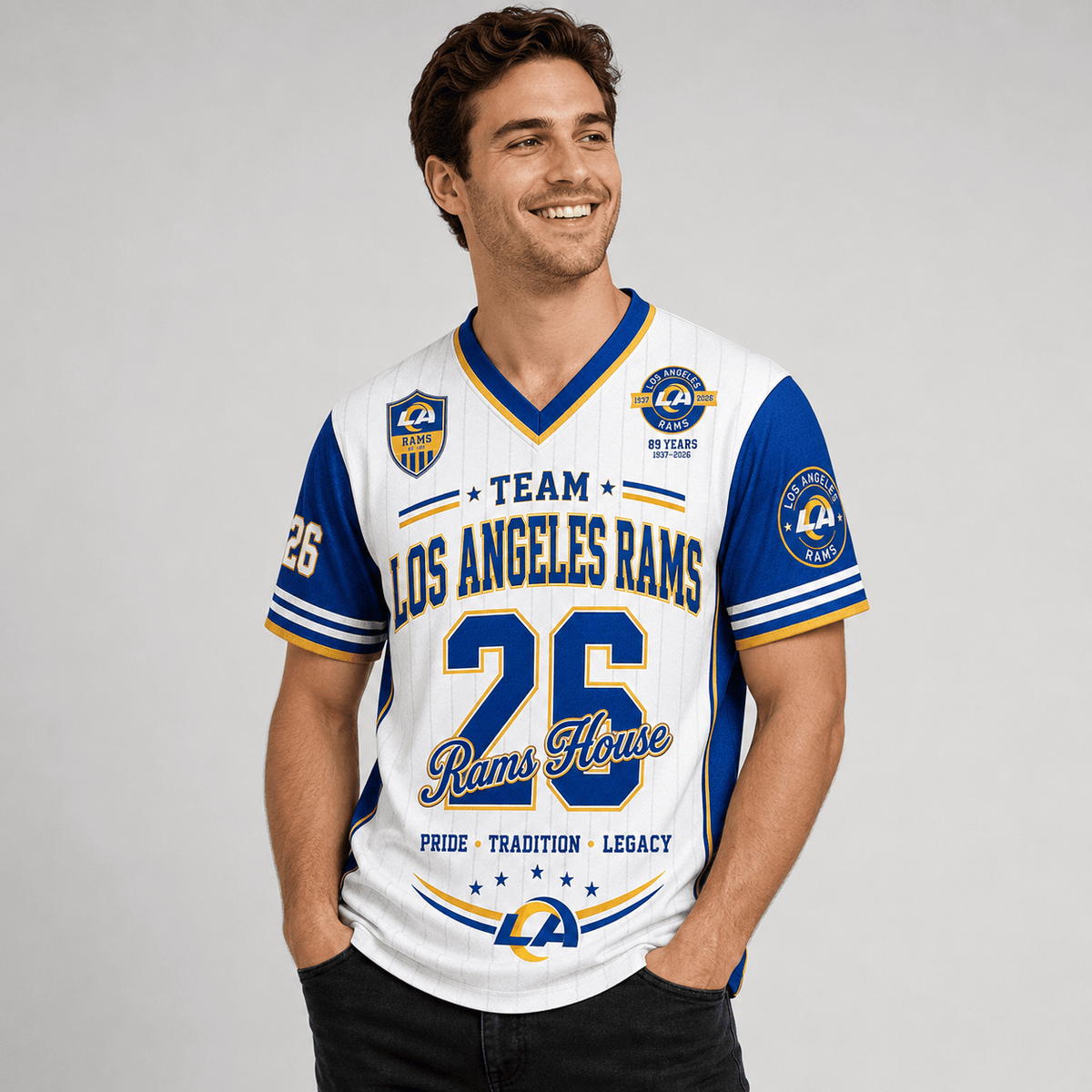 Los Angeles Rams | Premium NFL Legacy Pride V-Neck Jersey
