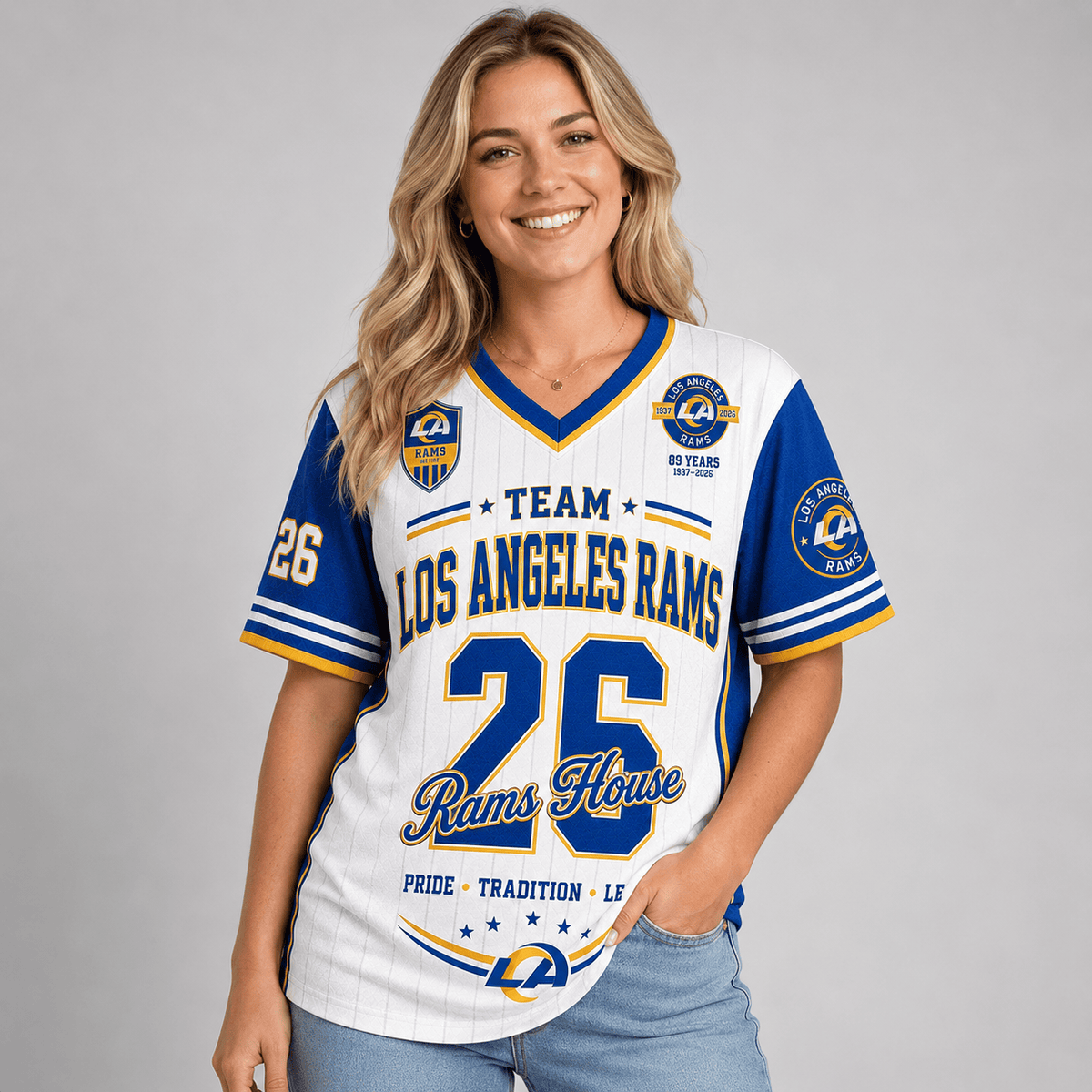 Los Angeles Rams | Premium NFL Legacy Pride V-Neck Jersey