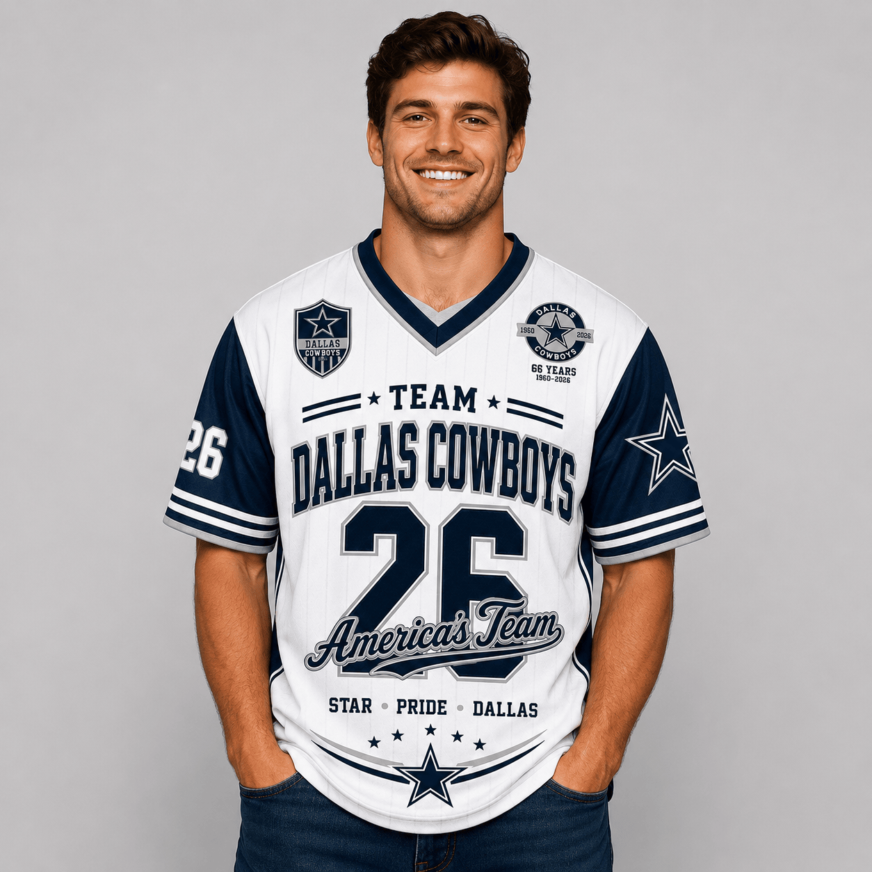 Dallas Cowboys | Premium NFL Legacy Pride V-Neck Jersey Secondary image