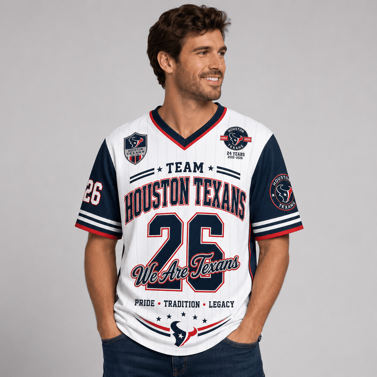 Houston Texans | Premium NFL Legacy Pride V-Neck Jersey