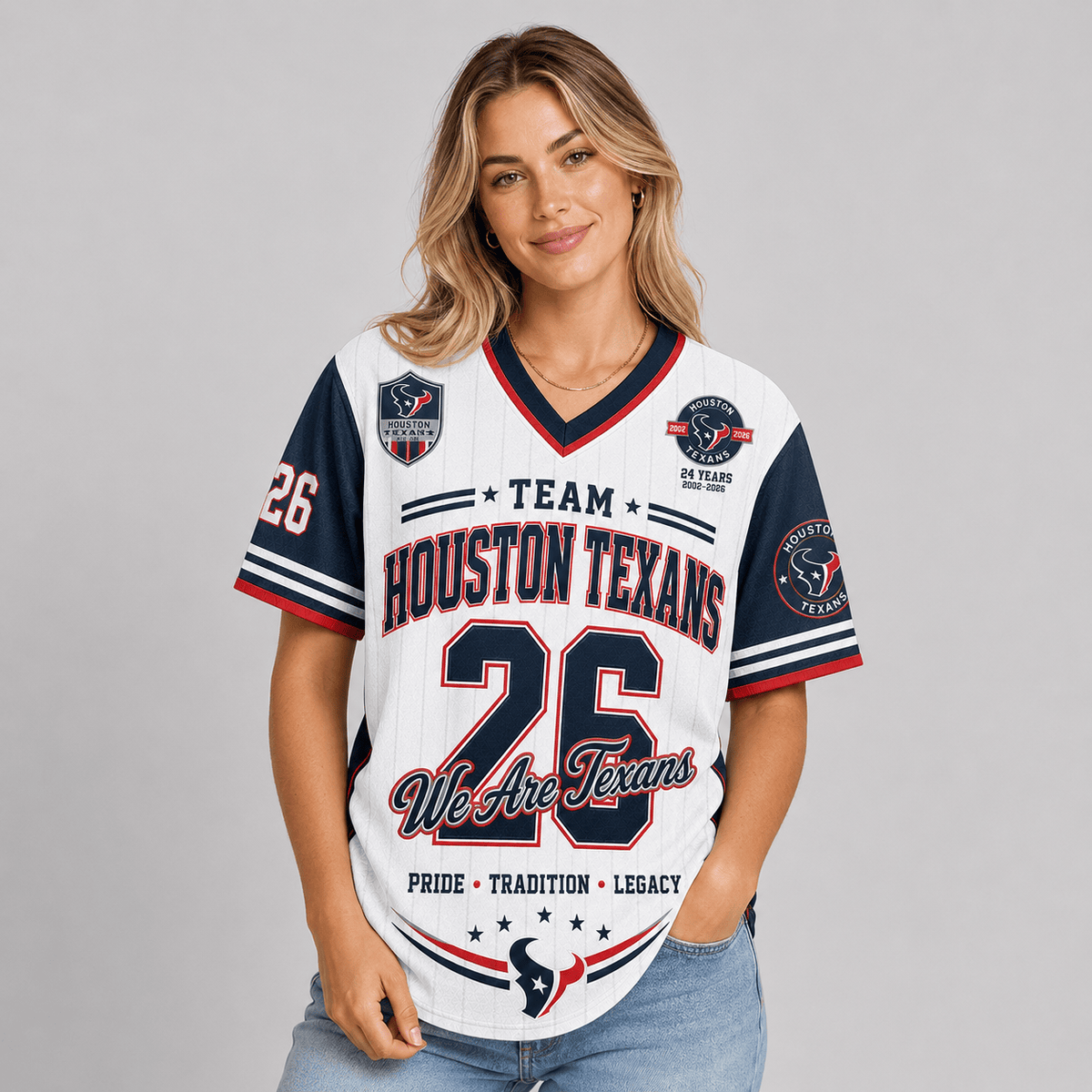Houston Texans | Premium NFL Legacy Pride V-Neck Jersey