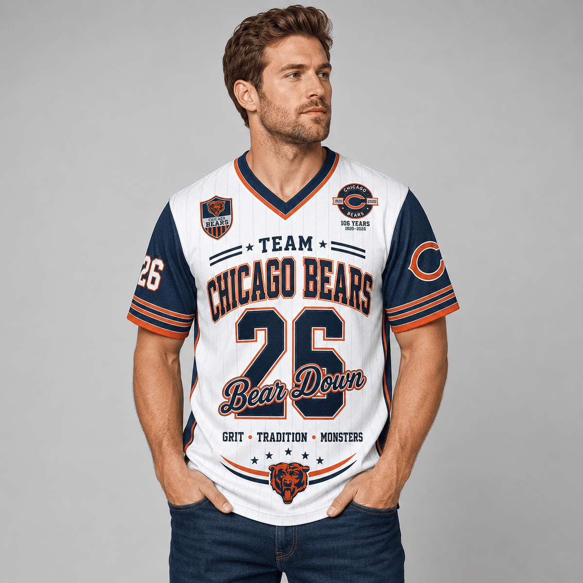 Chicago Bears | Premium NFL Legacy Pride V-Neck Jersey