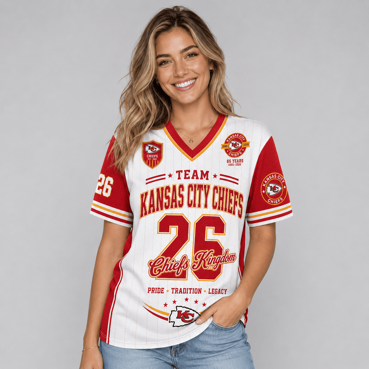 Kansas City Chiefs | Premium NFL Legacy Pride V-Neck Jersey