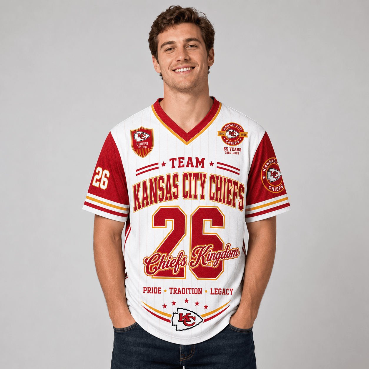 Kansas City Chiefs | Premium NFL Legacy Pride V-Neck Jersey Secondary image