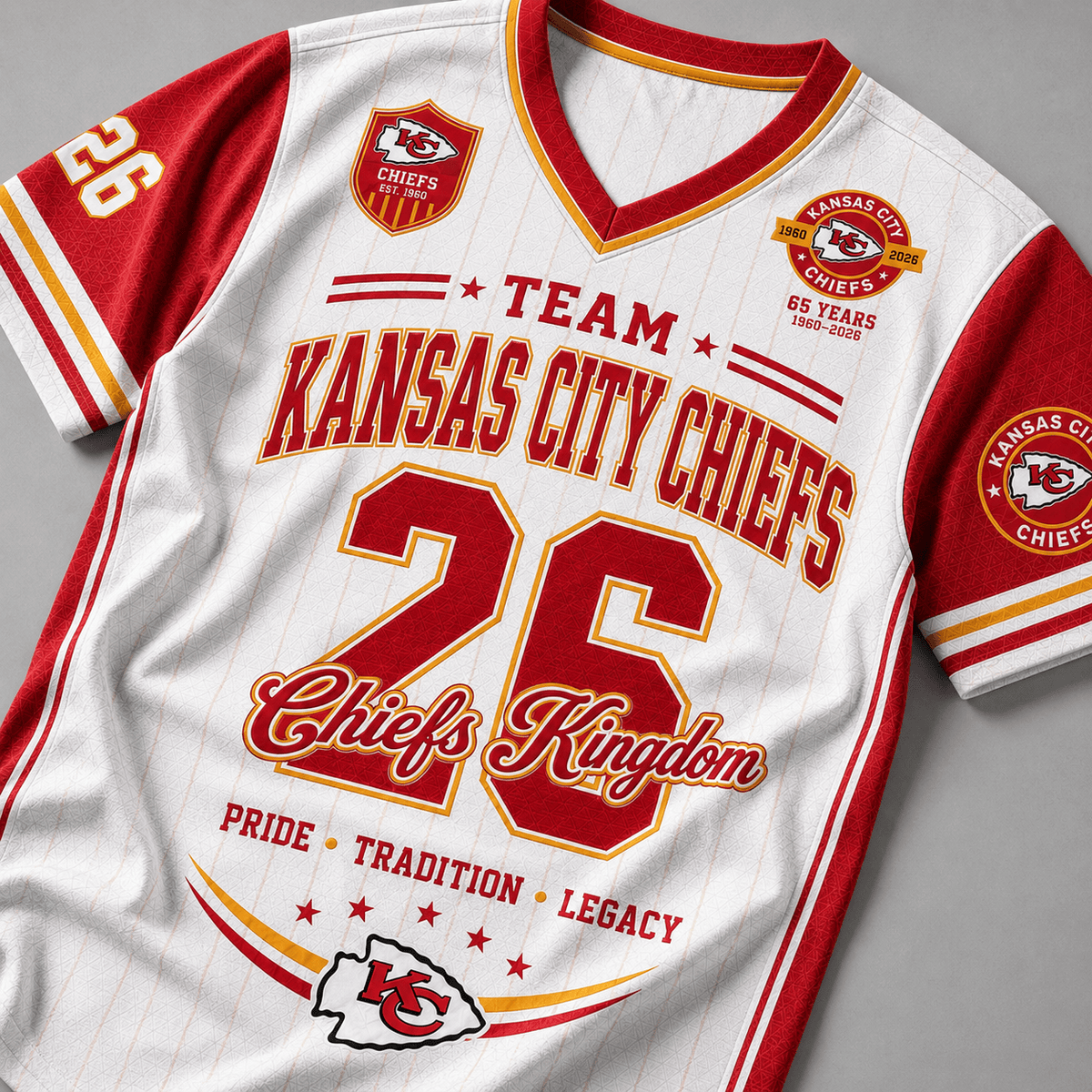 Kansas City Chiefs | Premium NFL Legacy Pride V-Neck Jersey