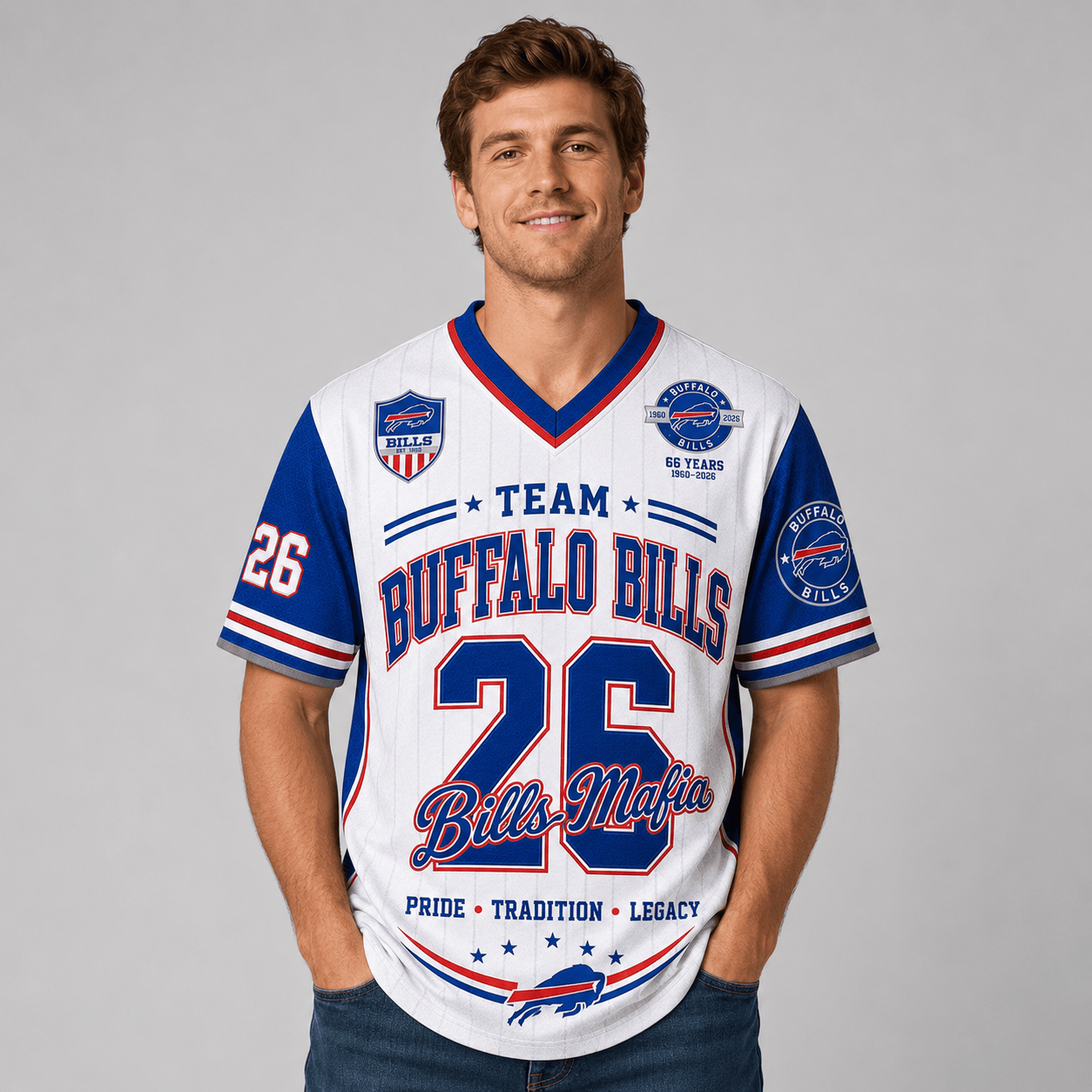 Buffalo Bills | Premium NFL Legacy Pride V-Neck Jersey Secondary image