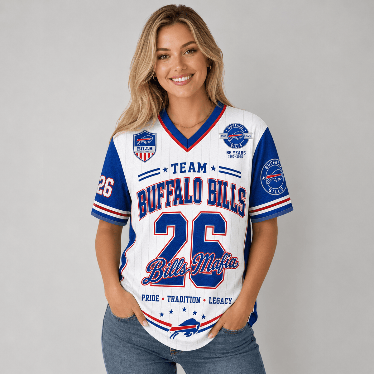 Buffalo Bills | Premium NFL Legacy Pride V-Neck Jersey