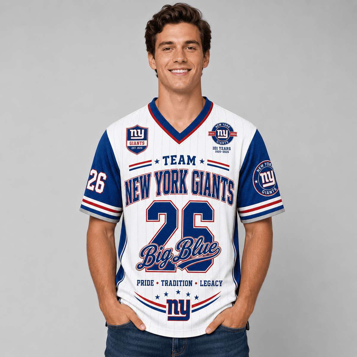 New York Giants | Premium NFL Legacy Pride V-Neck Jersey