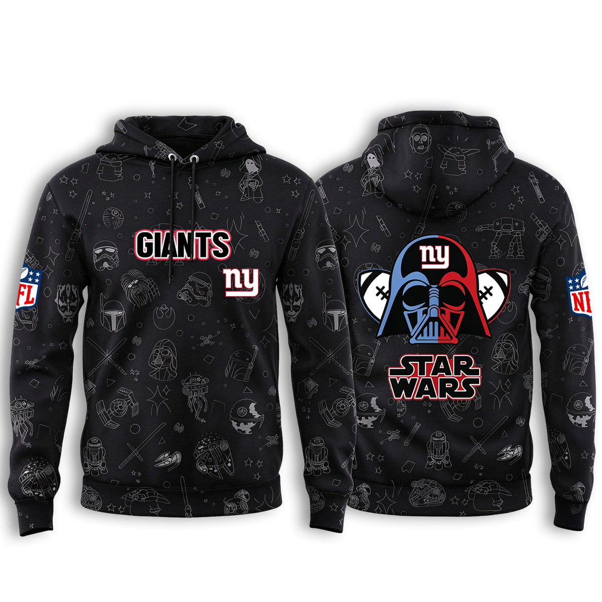 New York Giants Black Star Wars Graphic Hoodie Main image