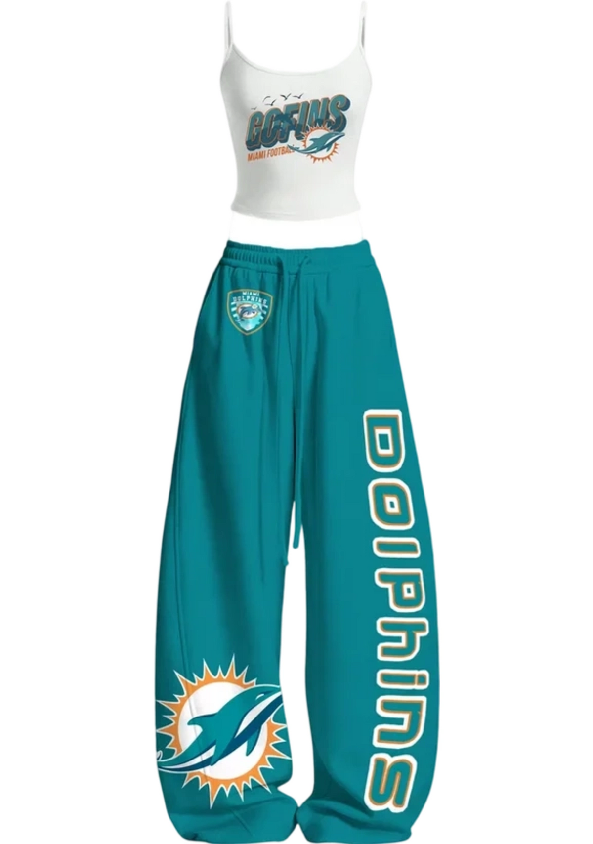 Miami Dolphins Dolphin Sun Tops & Elasticated Trousers Two-Piece Set