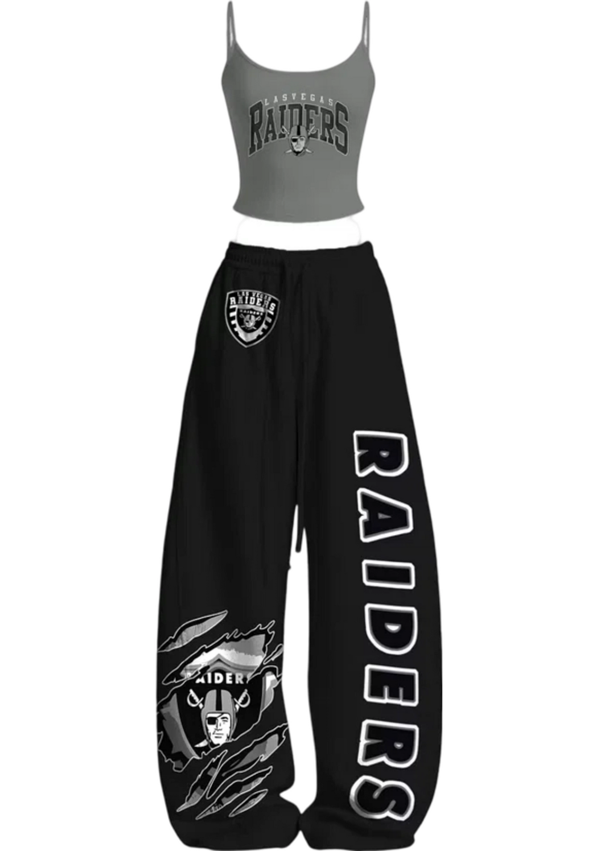 Las Vegas Raiders Claw Rip Mascot Tops & Elasticated Trousers Two-Piece Set