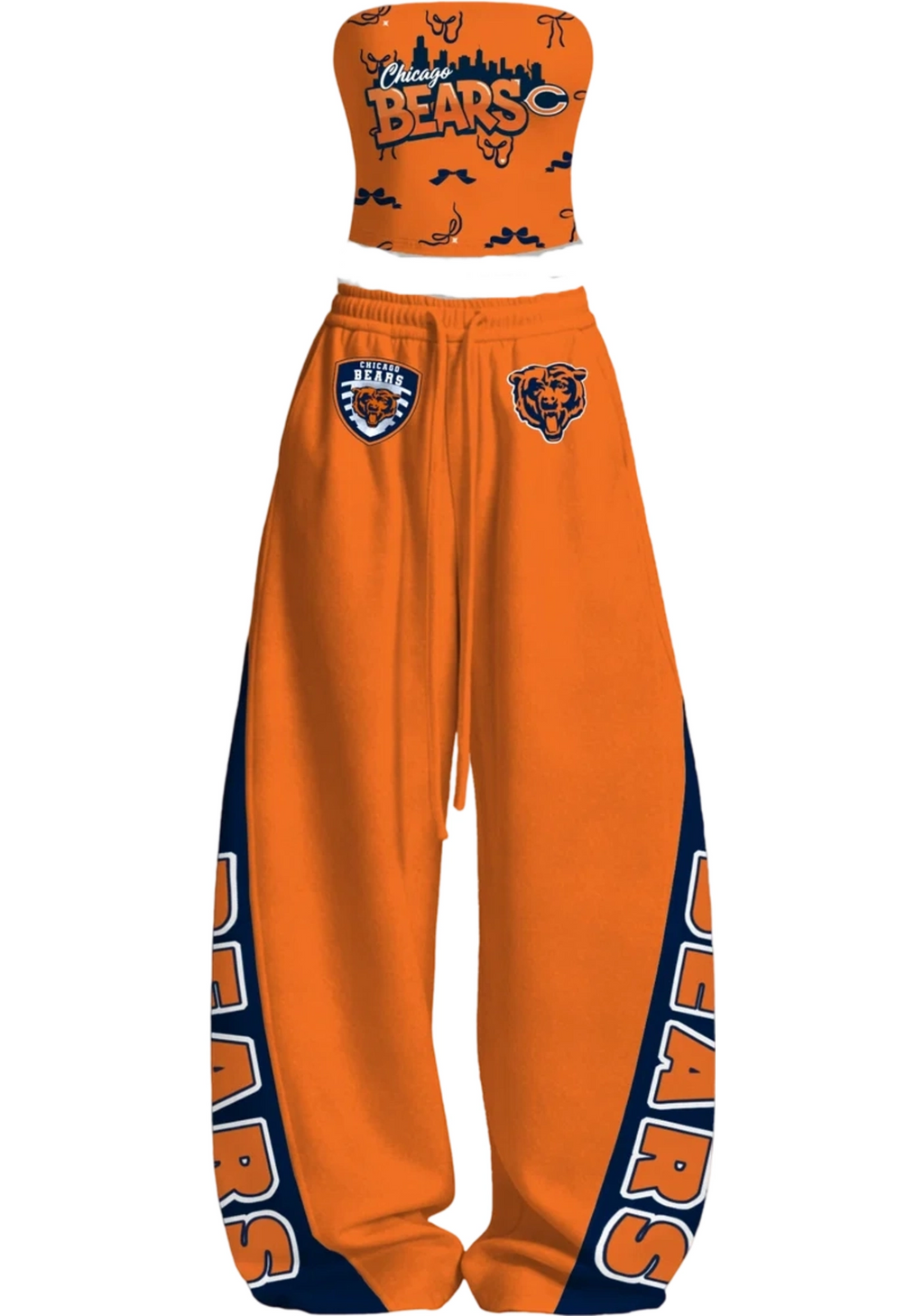 Chicago Bears Tops & Elasticated Trousers Two-Piece Set