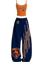 Chicago Bears Bear Head Letter Print Tops & Elasticated Trousers Two-Piece Set