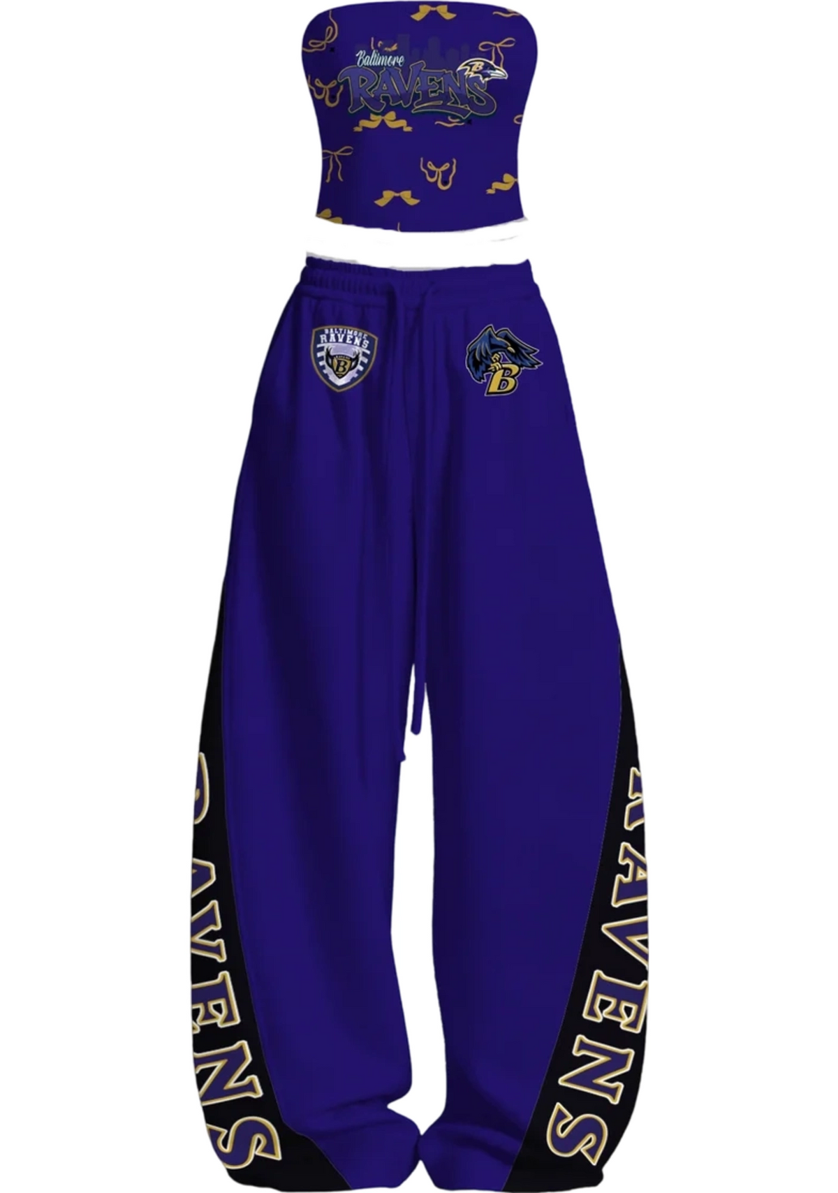 Baltimore Ravens Bow Tops & Elasticated Trousers Two-Piece Set Main image