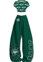 New York Jets All Over Print Tops & Elasticated Trousers Two-Piece Set