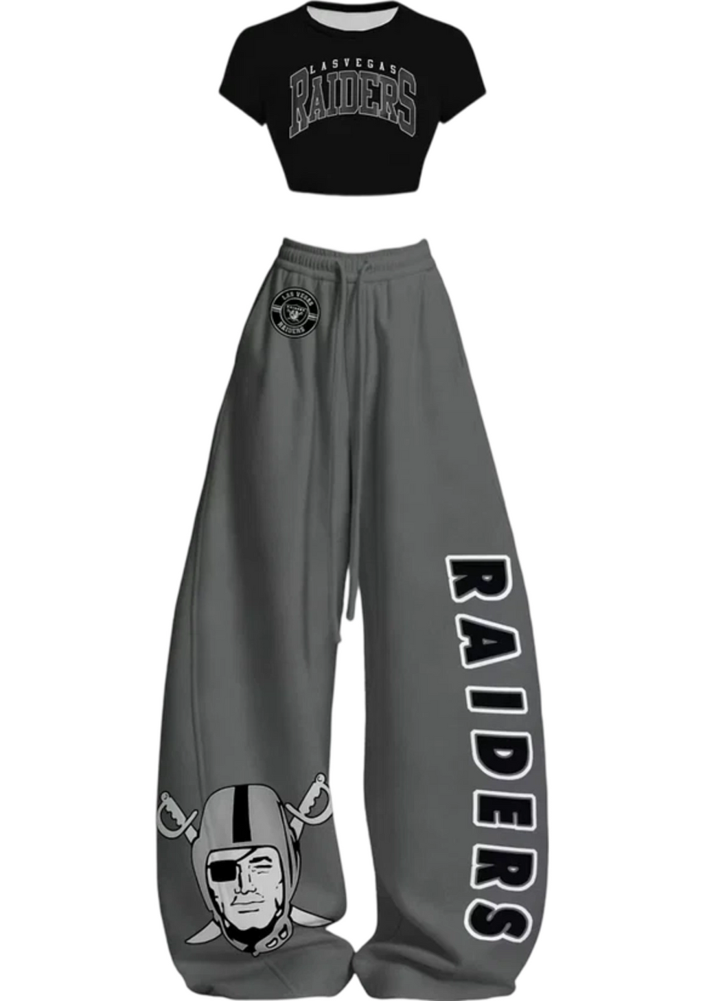 Las Vegas Raiders Raider Head Mascot Tops & Elasticated Trousers Two-Piece Set