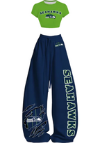 Green Navy Seahawks Mascot Tops & Elasticated Trousers Two-Piece Set