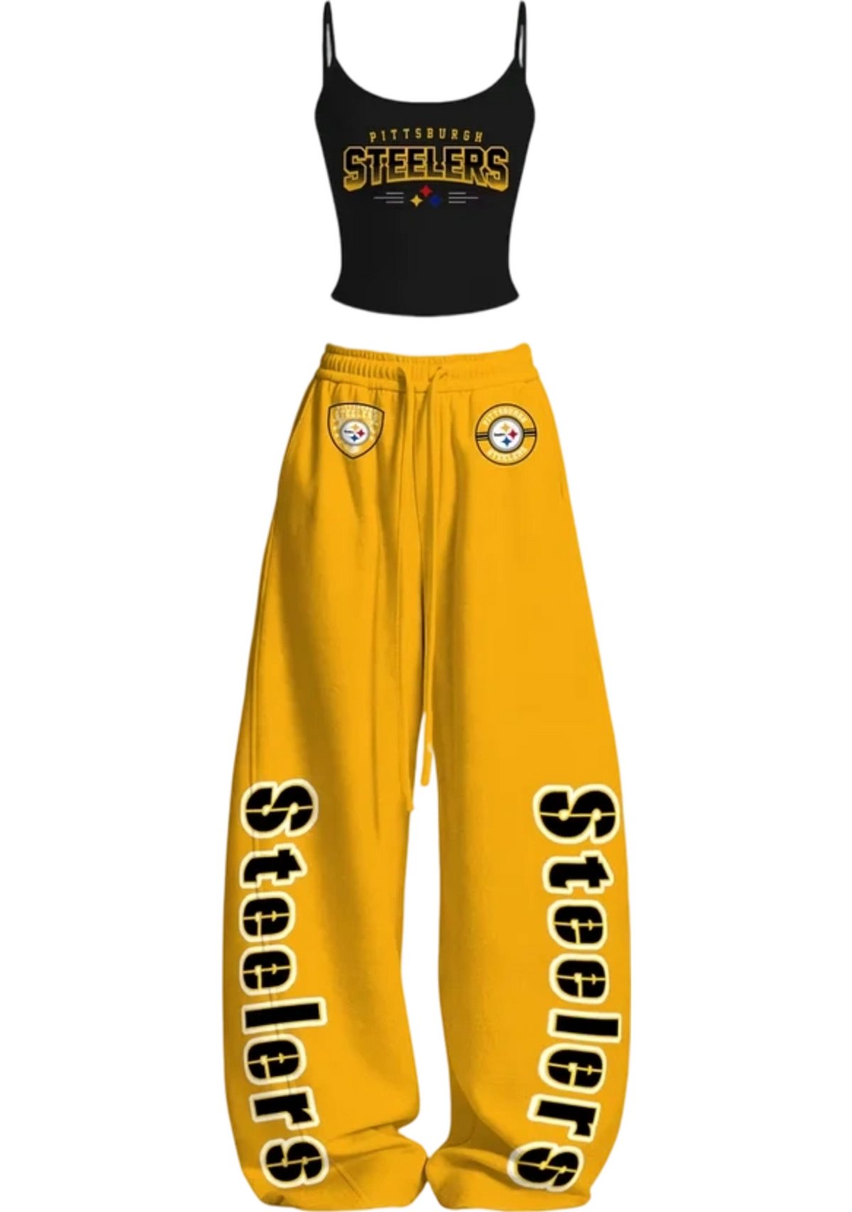 Pittsburgh Steelers Letter Graphic Tops & Elasticated Trousers Two-Piece Set Main image