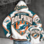 Miami Dolphins Retro Varsity Color Block Back Print Pullover Hoodie